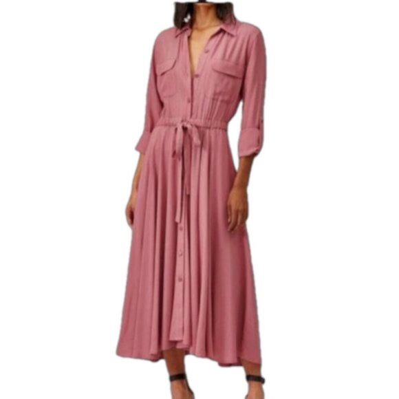 Equipment Dresses & Skirts - Equipment Jacquot Mesa Rose Mido button down utility dress